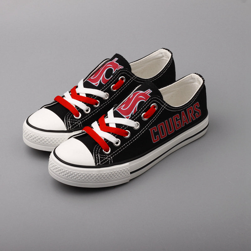 Washington State Cougars Limited Print NCAA College Students Low Top Canvas Shoes Sport Sneakers