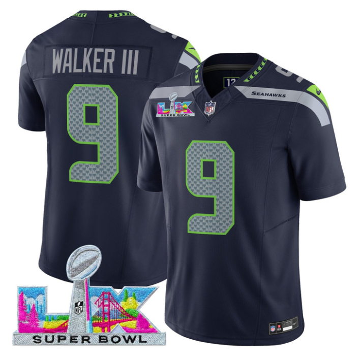 Walker III Jersey #9 Super Bowl LX Vapor Limited All Stitched