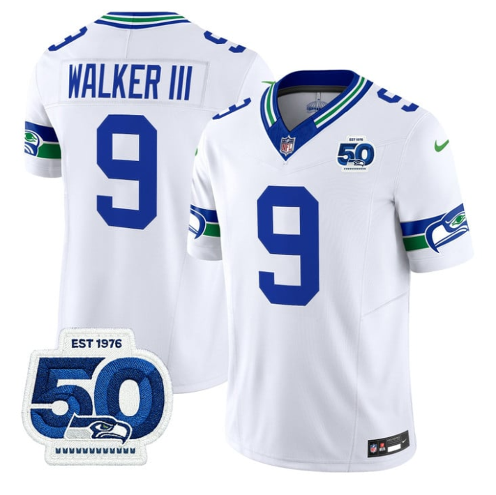 Walker III Jersey #9 Throwback 50th Anniversary Patch Limited Stitched