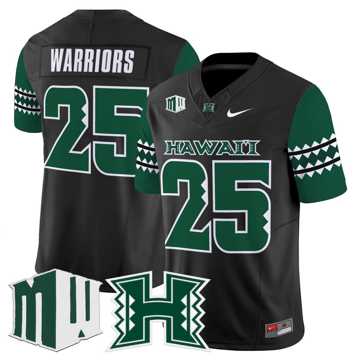 Warriors Jersey #25 Hawai'i Rainbow Warriors 2025 Vapor Stitched Black