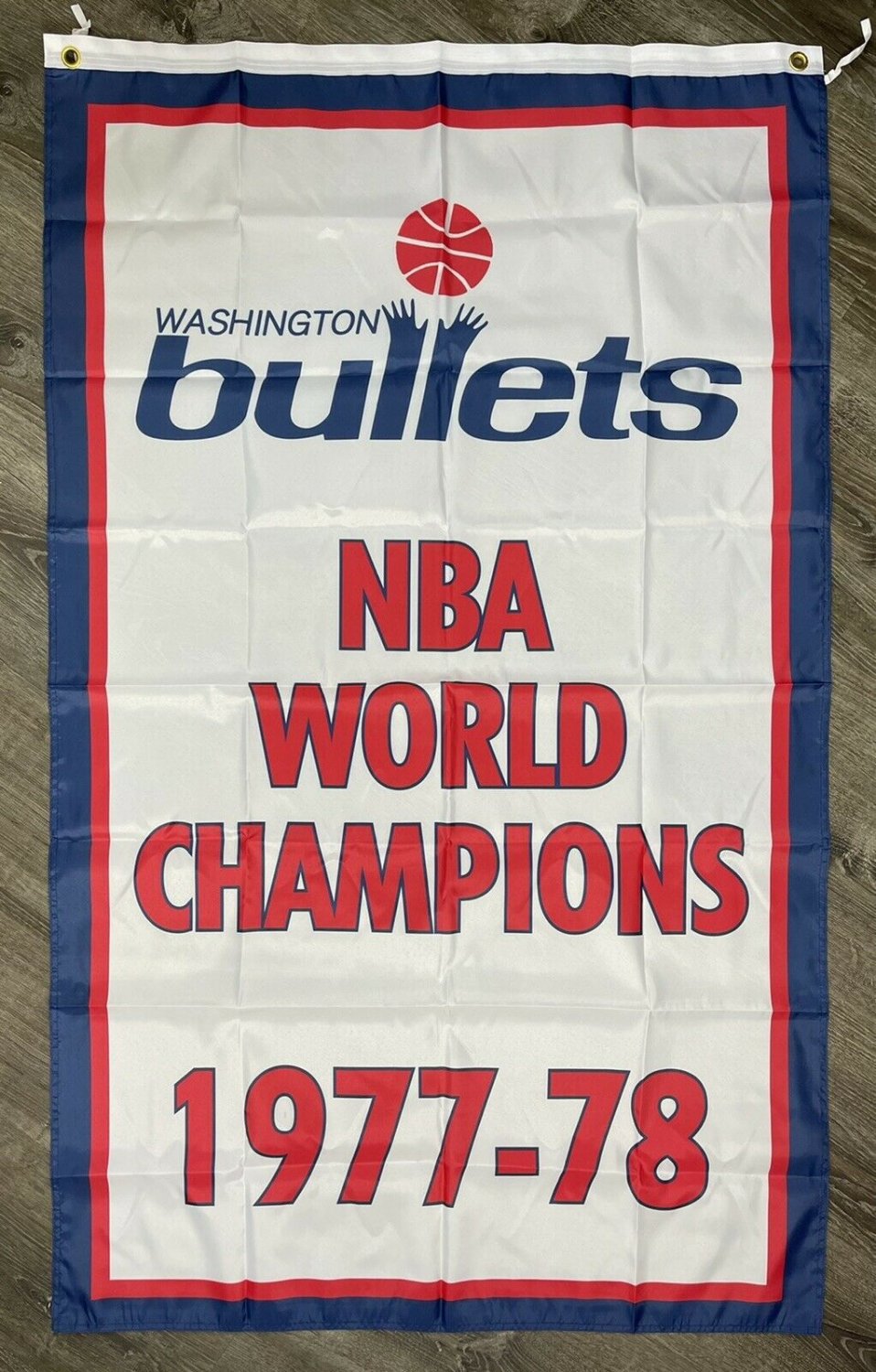 Washington Bullets Championship Flag Vertical 3x5 ft Classic Sports Banner Man-Cave