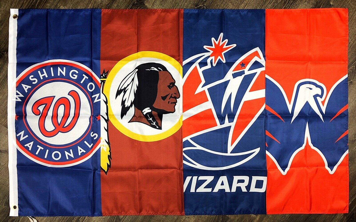 Washington Nationals Redskins Wizards Capitals Flag 3x5 Banner Man-Cave