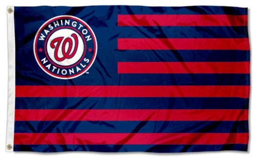Washington Nationals Stripes Flag 3X5Ft Banner USA Polyester with Brass Grommets