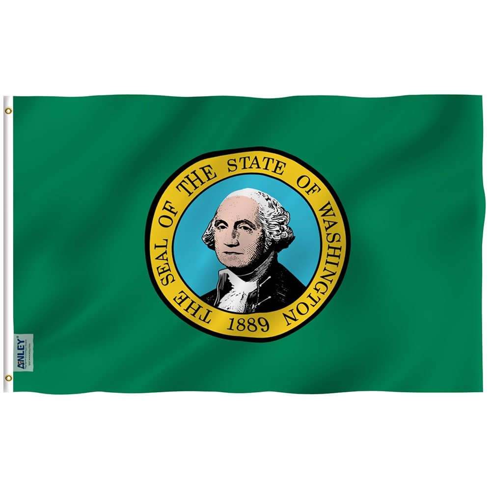 Washington State Flag - Washington WA Flag with Brass Grommets 3X5Ft Banner USA