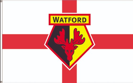Watford F.C. Football Club Flag 3x5ft Banner Polyester Red White