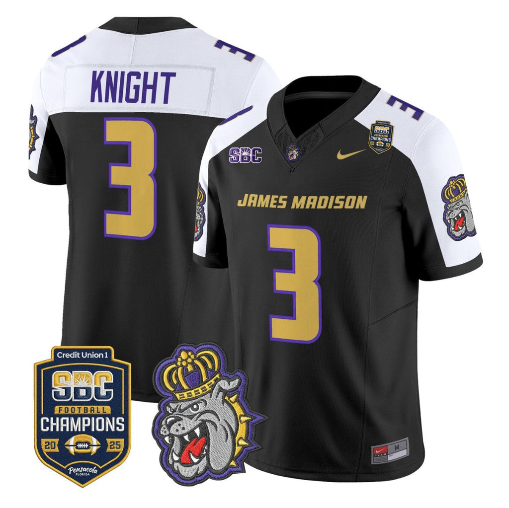 Wayne Knight Jersey #3 James Madison Dukes 2025 SBC Champions Stitched
