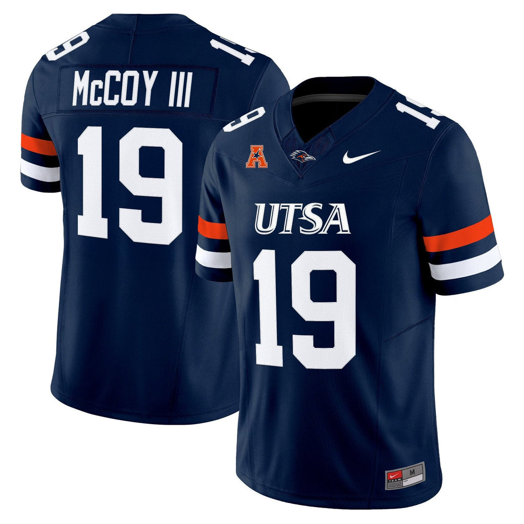 Willie McCoy III Jersey #19 UTSA Roadrunners 2025 Vapor Limited Stitched Navy