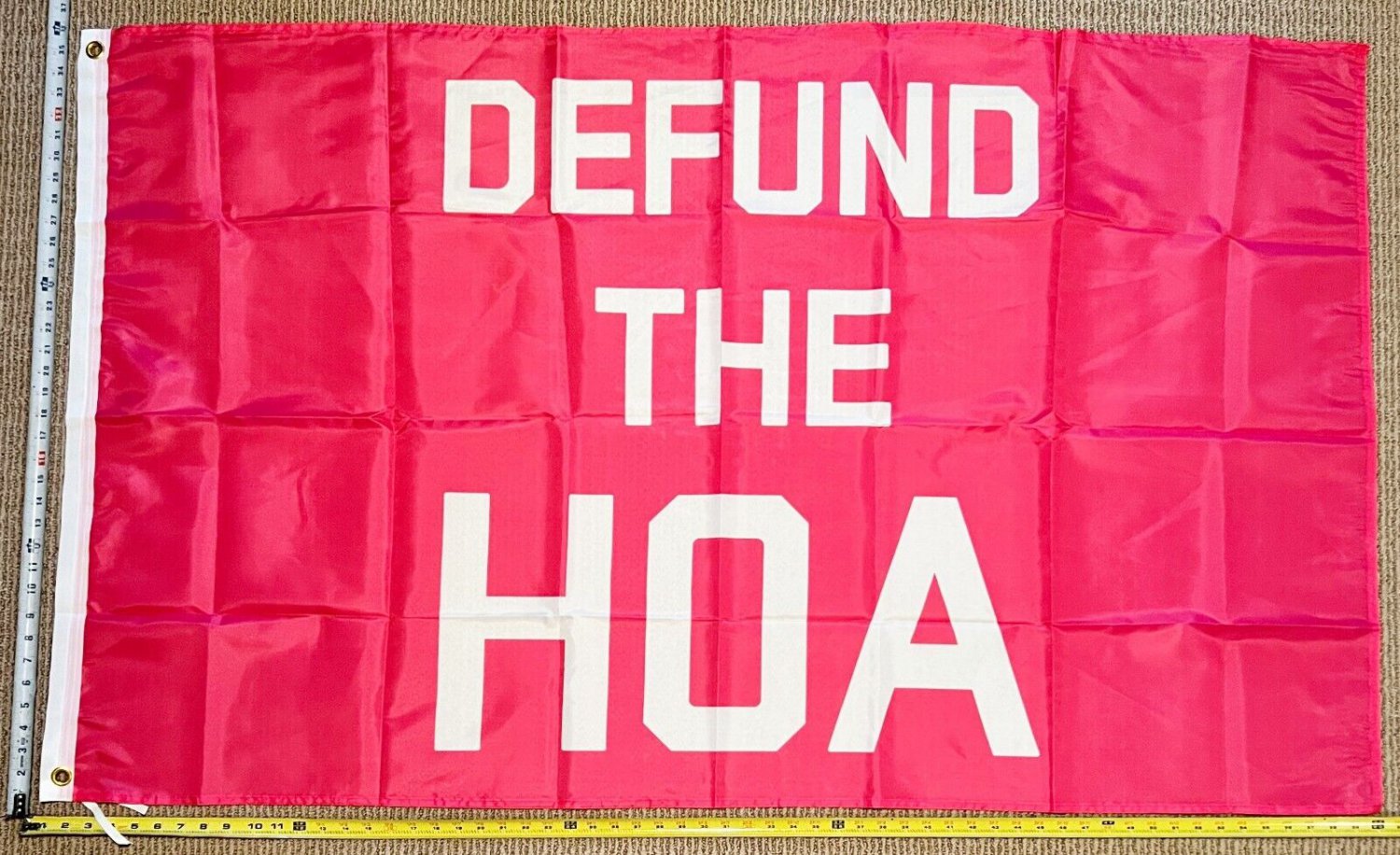 Welcome Flag Defund The HOA Pink Home Owners Sign Poster USA 3x5'