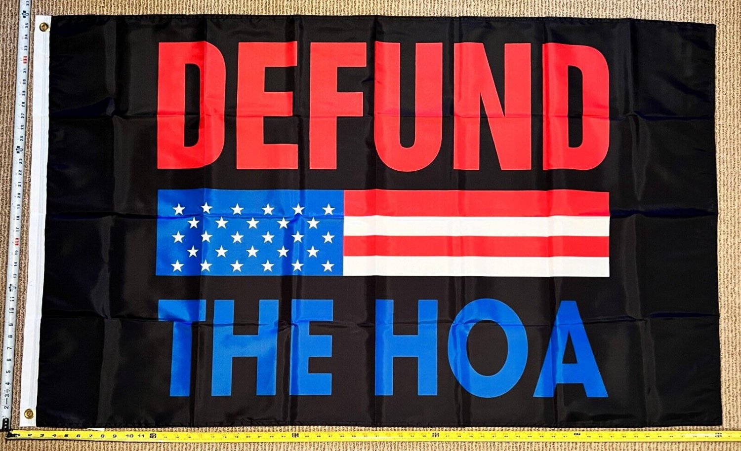 Welcome Flag Defund The HOA Slim Home Owners Sign Poster USA 3x5'