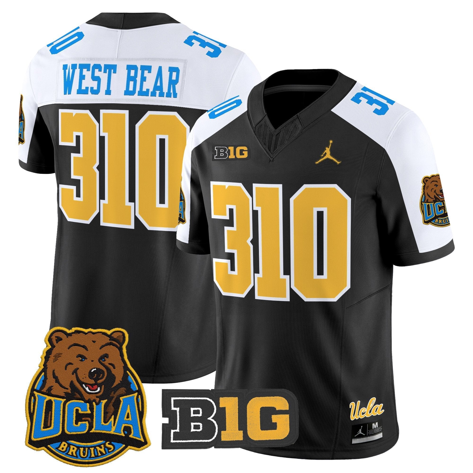 West Bear Jersey #310 UCLA Bruins Jersey 2025 Vapor Stitched Black Alternate