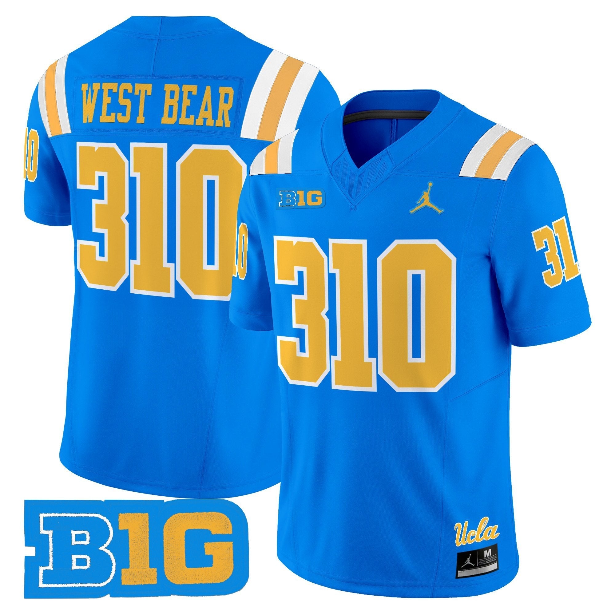 West Bear Jersey #310 UCLA Bruins Jersey 2025 Vapor Stitched Blue