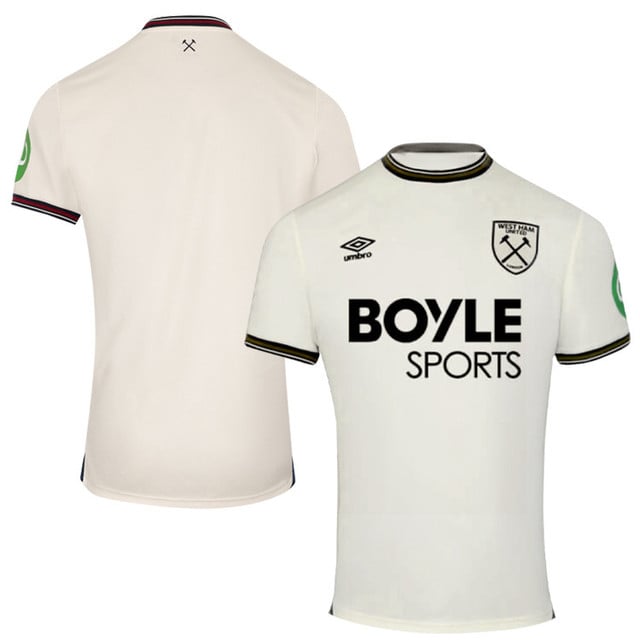 West Ham United 2025-26 Away Match Jersey – Cream