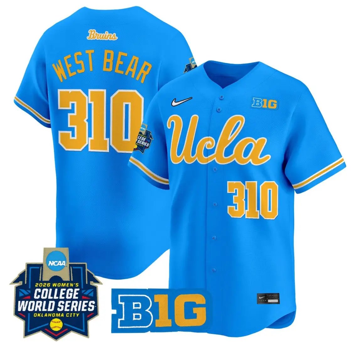 West Bear 310 Jersey #310 UCLA Bruins Softball 2026 World Series Stitched