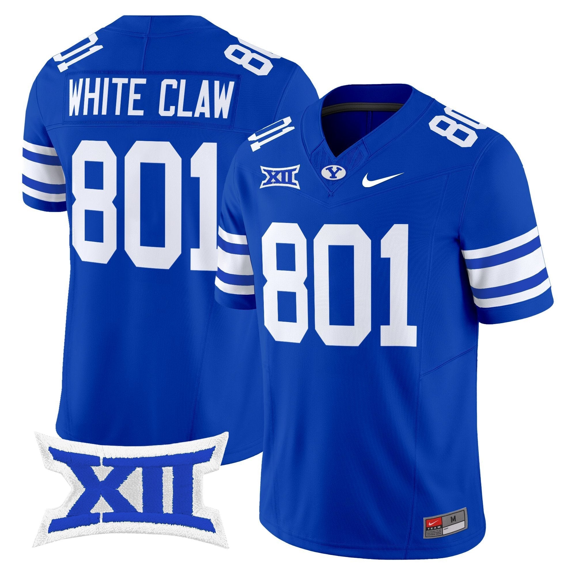 White Claw Jersey #801 BYU Cougars 2025 Vapor Limited Stitched Royal (Copy)
