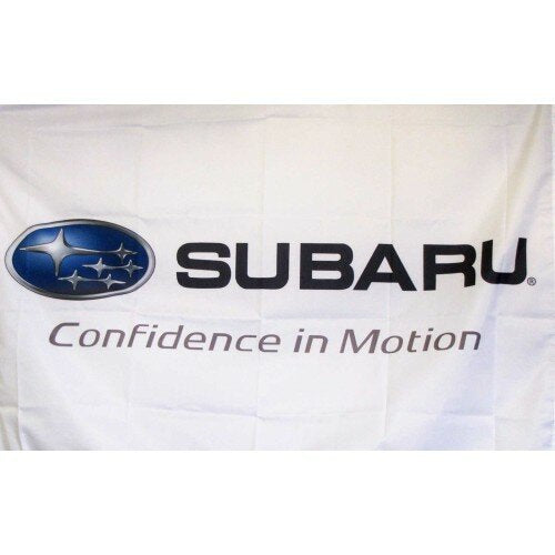 White Subaru Confidence in Motion Flag 3X5 Ft Polyester Banner USA 90x150cm