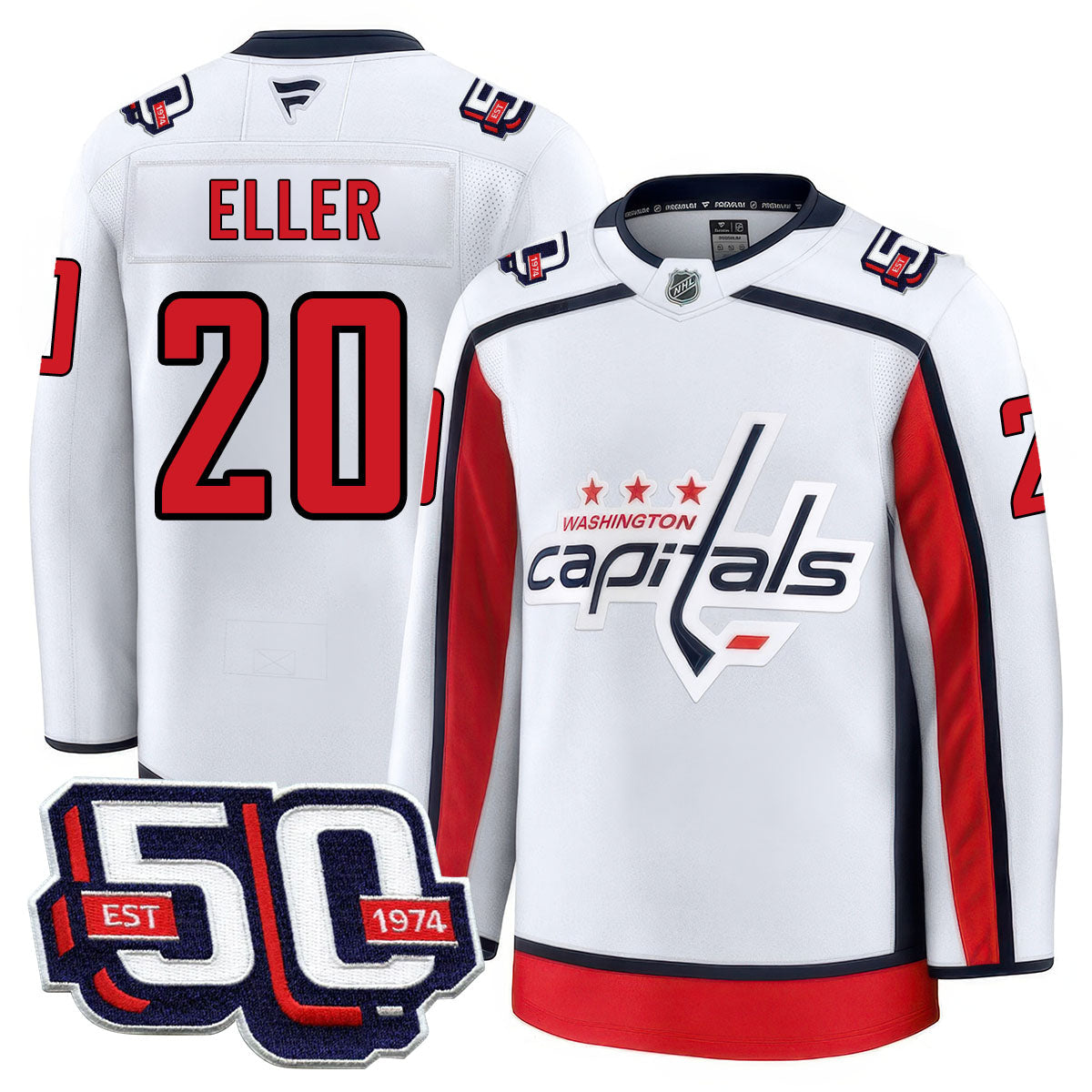 Men Washington Capitals 50th Anniversary Premium Jersey - All Stitched