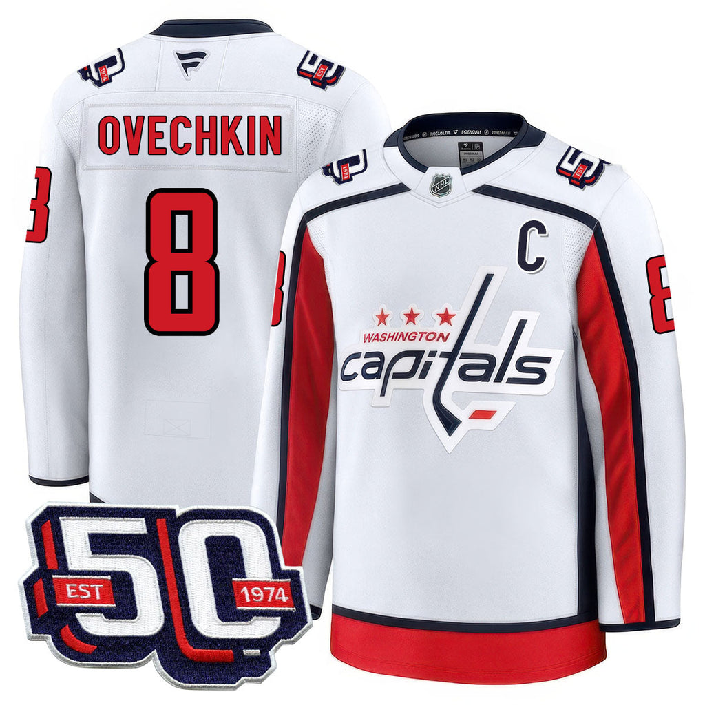 Men Washington Capitals 50th Anniversary Premium Jersey - All Stitched
