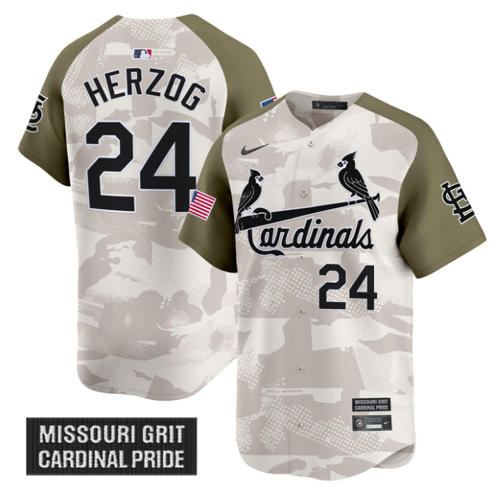 Whitey Herzog Jersey #24 St. Louis Cardinals 2025 Armed Forces Day Vapor Stitched Alternate
