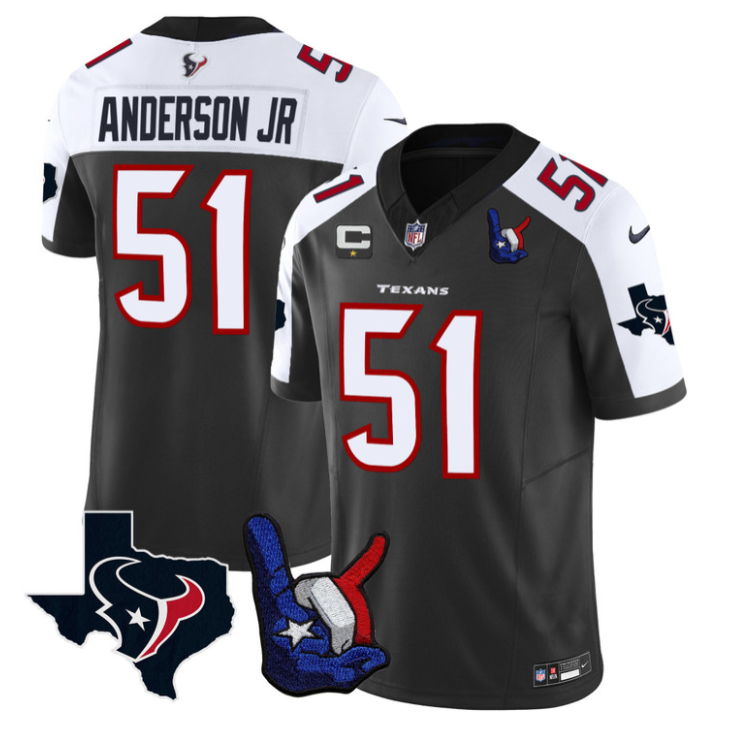 Will Anderson Jr Jersey #51 Hand Sign Throwing Up Patch Limited Stitched