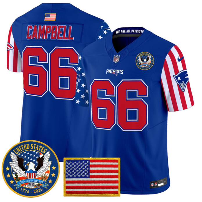Will Campbell Jersey #66 America 250 Edition Vapor Limited Stitched
