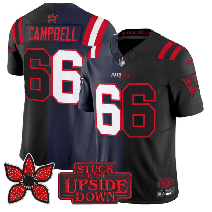 Will Campbell Jersey #66 Patriots Upside Down Edition Stitched