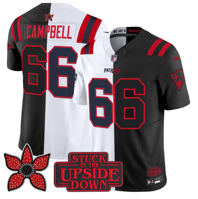 Will Campbell Jersey #66 Patriots Upside Down Edition Stitched
