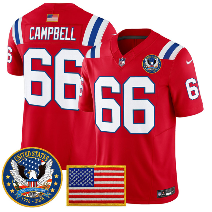 Will Campbell Jersey #66 United States 250th Patch Stitched