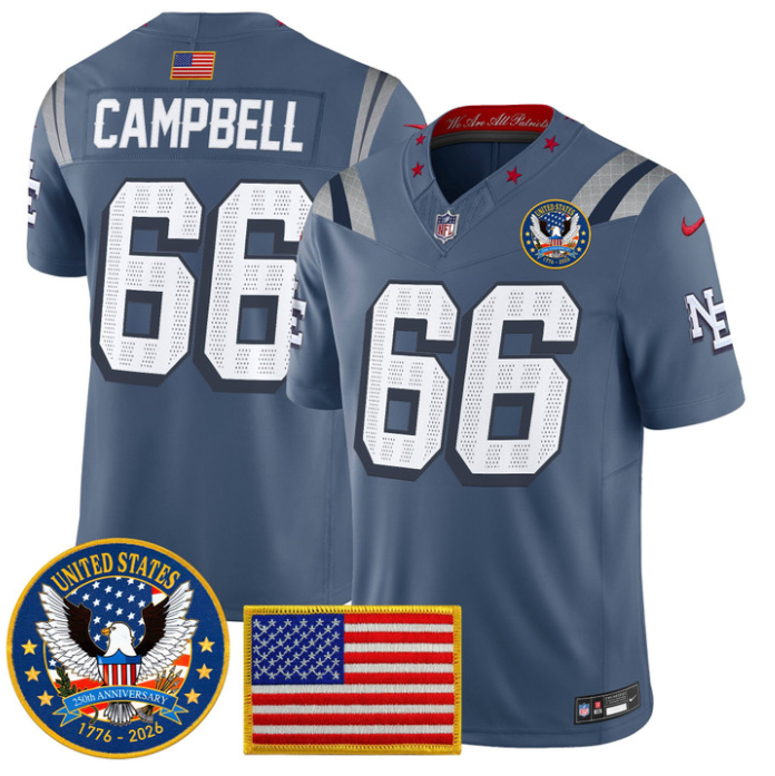 Will Campbell Jersey #66 United States 250th Patch Stitched
