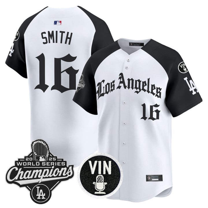 Will Smith Jersey #16 Dodgers 2025 World Series Champions LA Gothic