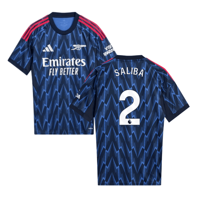 William Saliba #2 Arsenal 2025-26 Away Men Jersey – Blue