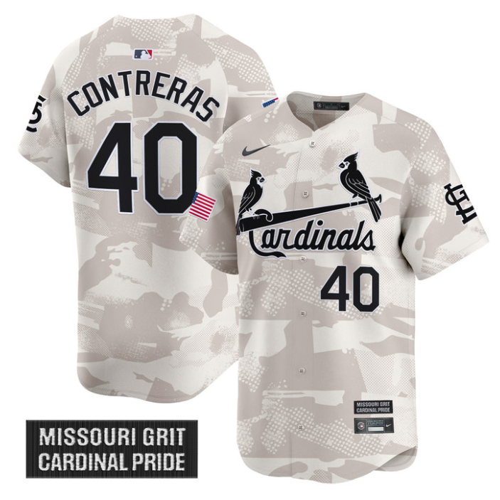 Willson Contreras Jersey #40 St. Louis Cardinals 2025 Armed Forces Day Vapor Stitched Camo