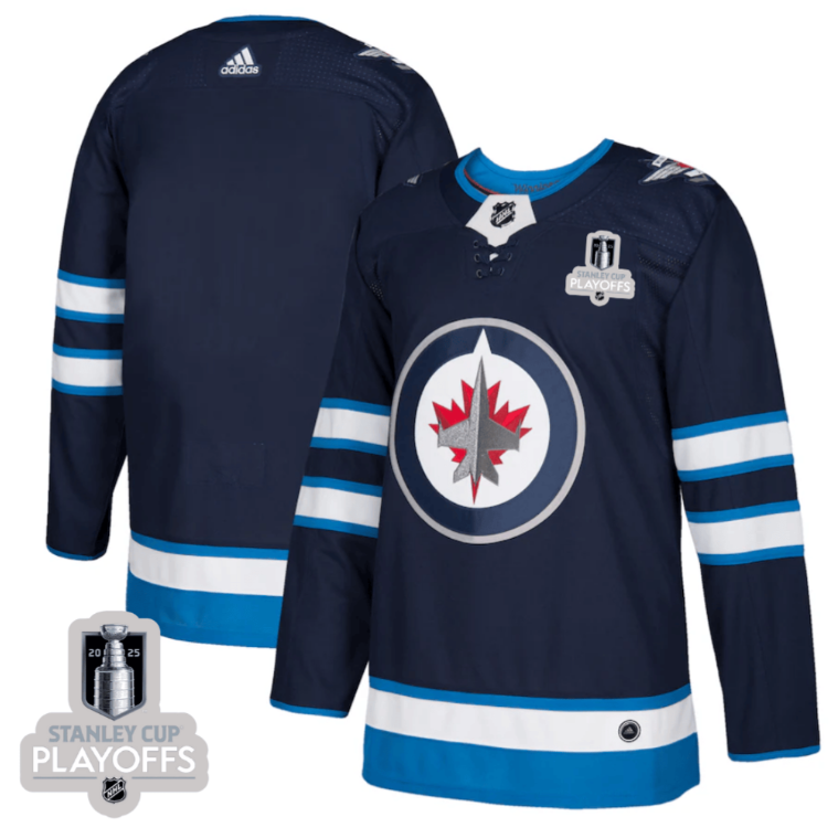 Winnipeg Jets 2025 NHL Playoffs Patch Home Men Jersey - Navy