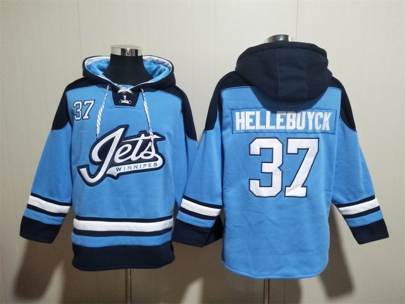 Winnipeg Jets #37 Connor Hellebuyck Pullover Hoodie