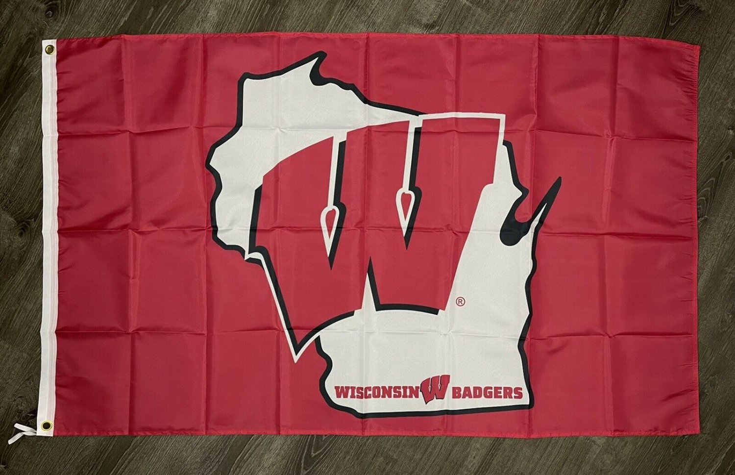Wisconsin Badgers Flag 3x5 ft Sports State Red Banner Man-Cave Garage