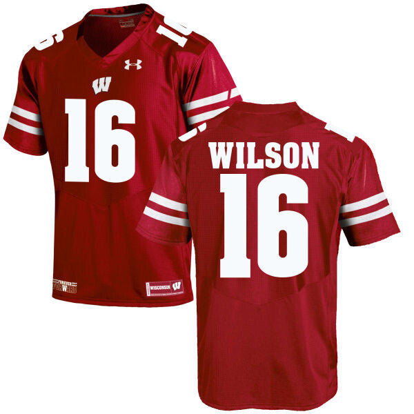 Wisconsin Badgers #16 Russell Wilson College Football Jersey Red