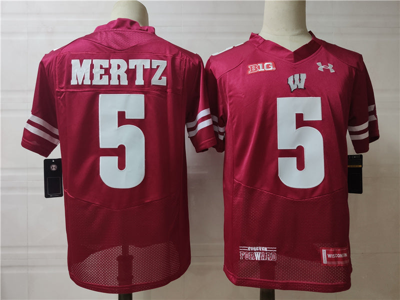 Wisconsin Badgers #5 Mertz College Football Jersey Red