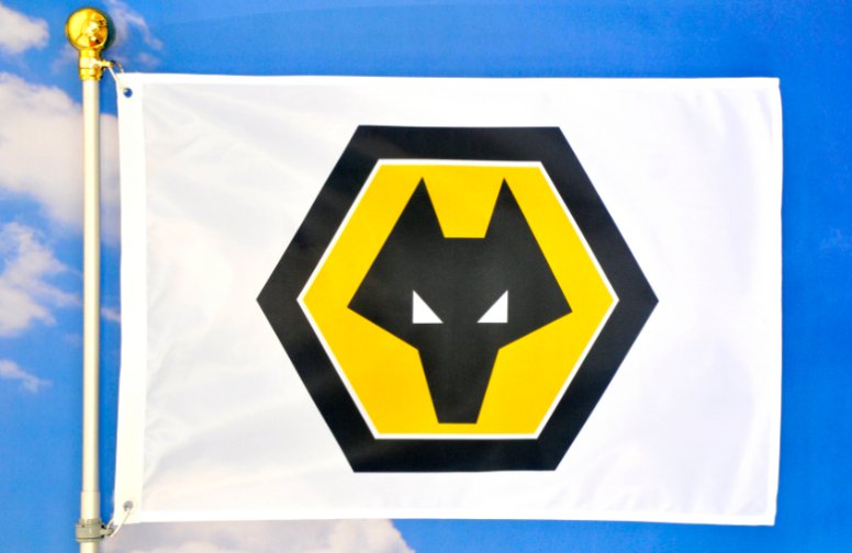 Wolves Football Club Flag 3x5ft Banner Polyester White