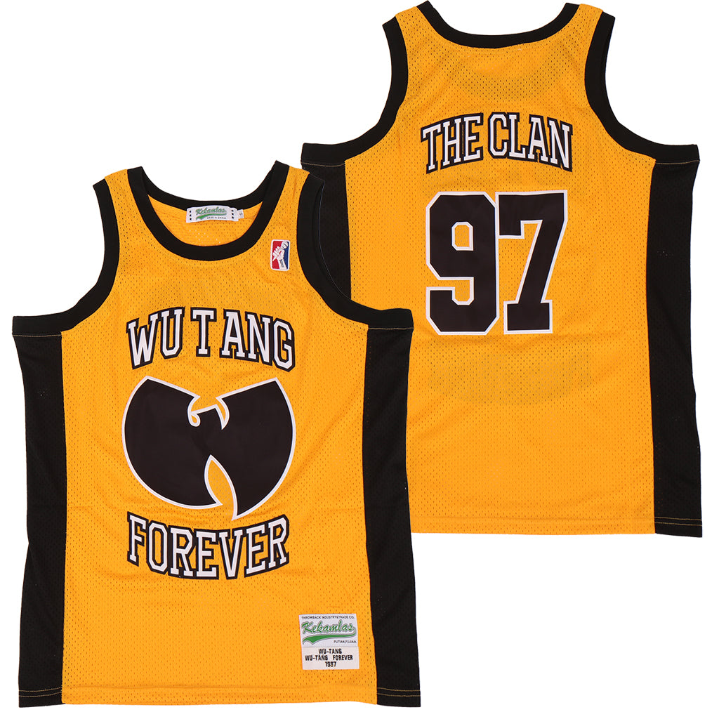 Wutang Forever Clan #97 Movie Basketball Jersey Yellow