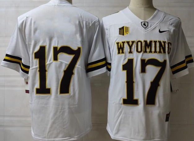 Wyoming Cowboys #17 Josh Allen No Name College Football Jersey White
