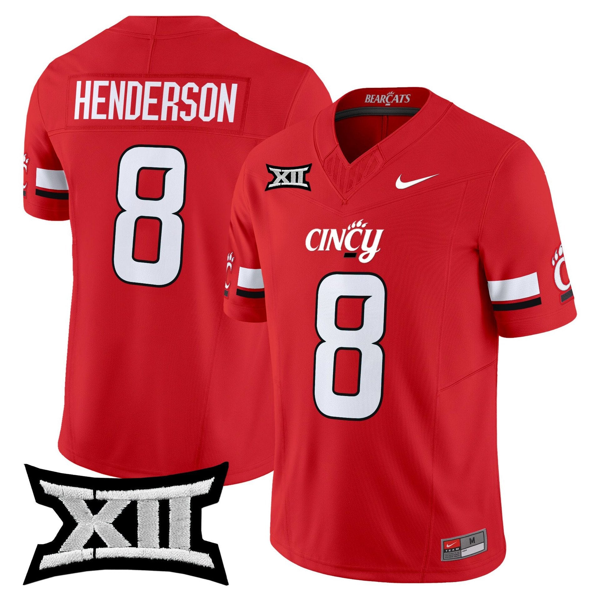 Xzavier Henderson Jersey #8 Cincinnati Bearcats 2025 Vapor Limited Stitched Red