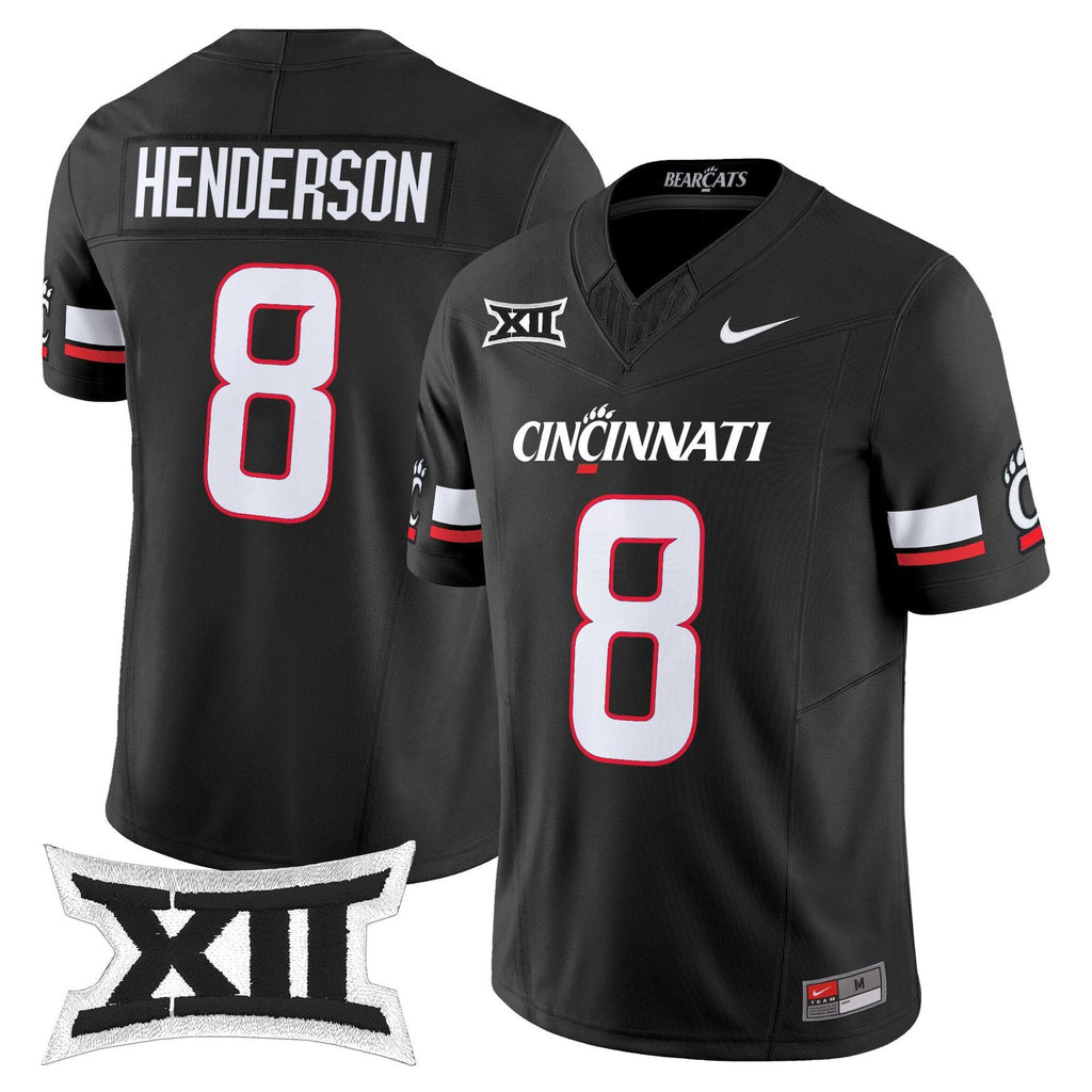 Xzavier Henderson Jersey #8 Cincinnati Bearcats 2025 Vapor Limited Stitched Black