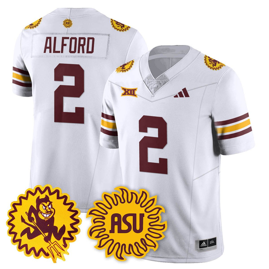 Xavion Alford Jersey #2 Arizona State Sun Devils 1975 Throwback Stitched White