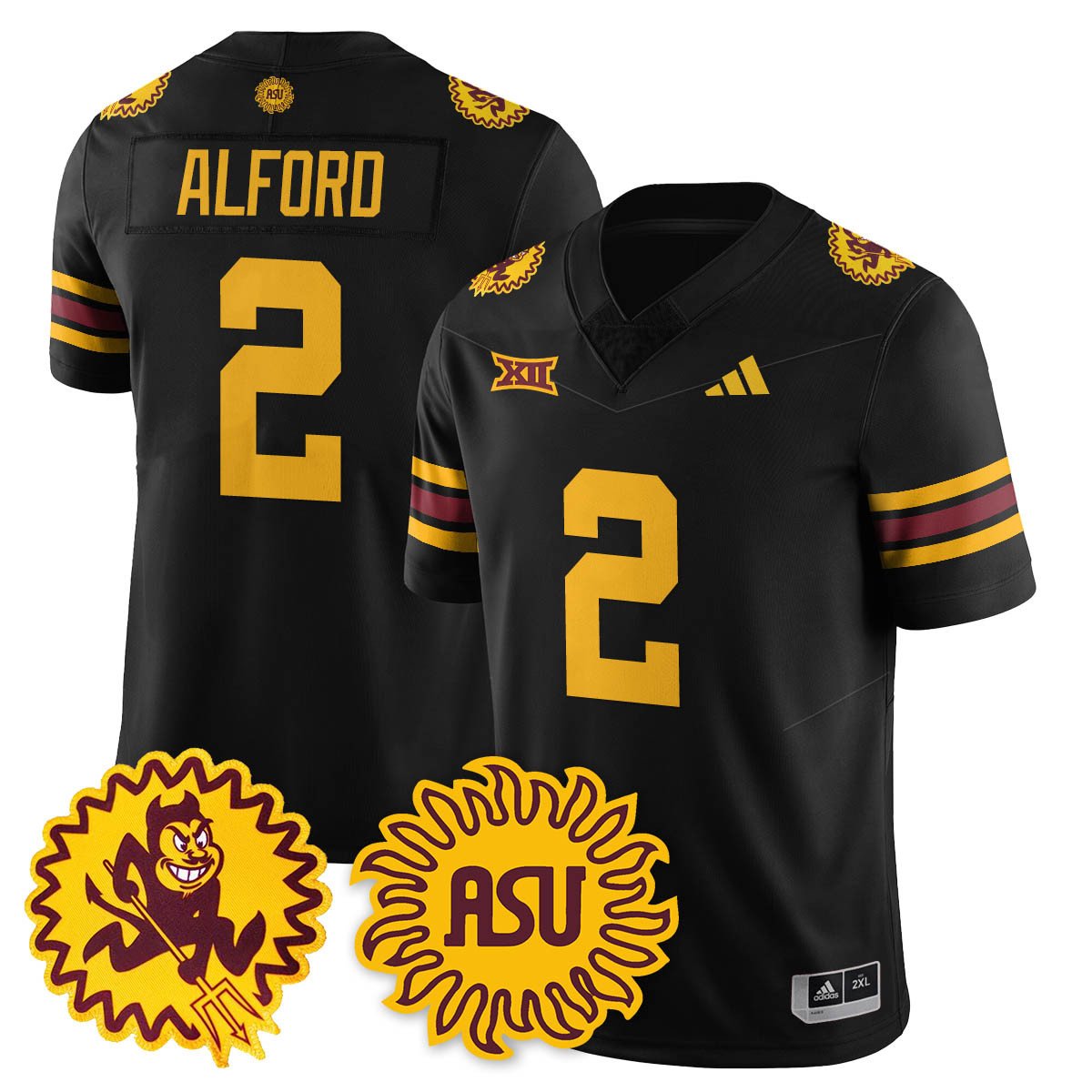 Xavion Alford Jersey #2 Arizona State Sun Devils 1975 Throwback Stitched Black