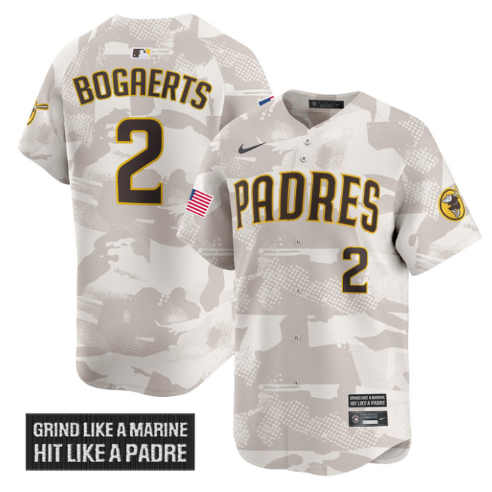 Xander Bogaerts Jersey #2 San Diego Padres 2025 Armed Forces Day Vapor Stitched Camo