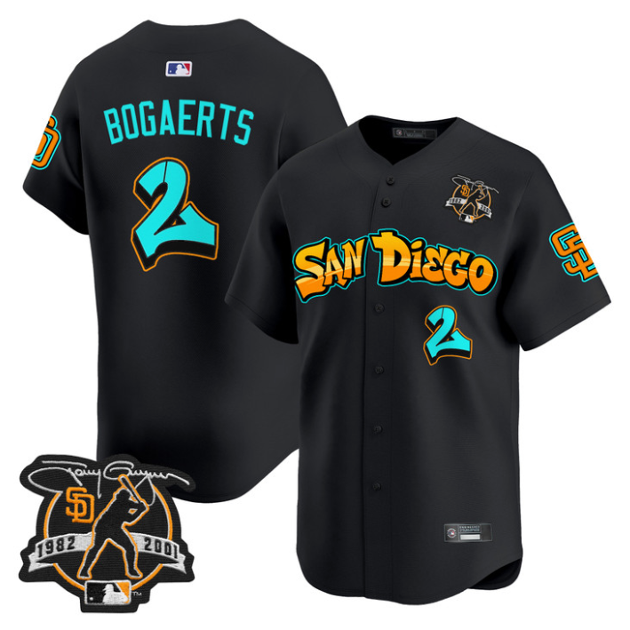 Xander Bogaerts Jersey #2 San Diego Padres Graffiti Barrio Edition Black