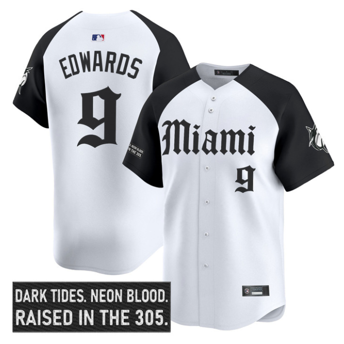 Xavier Edwards Jersey #9 Miami Marlins Gothic Vice Edition Stitched