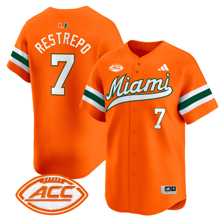 Xavier Restrepo Jersey #7 Miami Hurricanes 2024 Baseball Orange