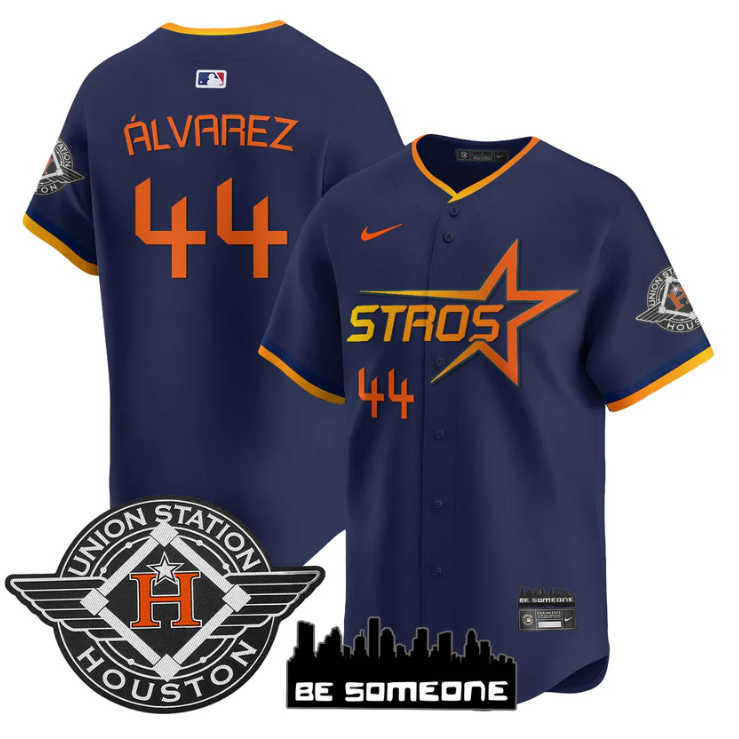 Yordan Álvarez Jersey #44 Houston Astros 2025 City Connect Vapor Premier Limited Stitched Navy