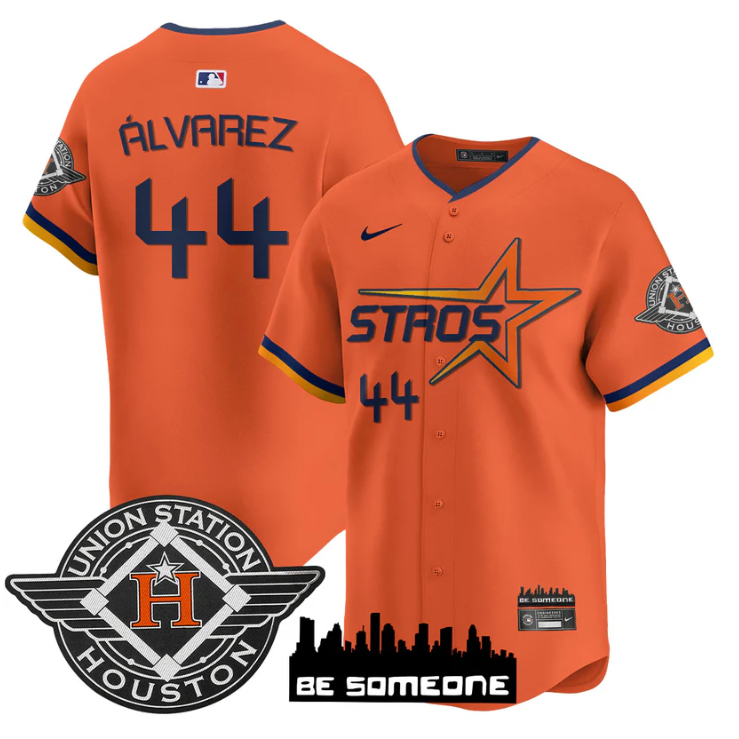Yordan Álvarez Jersey #44 Houston Astros 2025 City Connect Vapor Premier Limited Stitched Orange