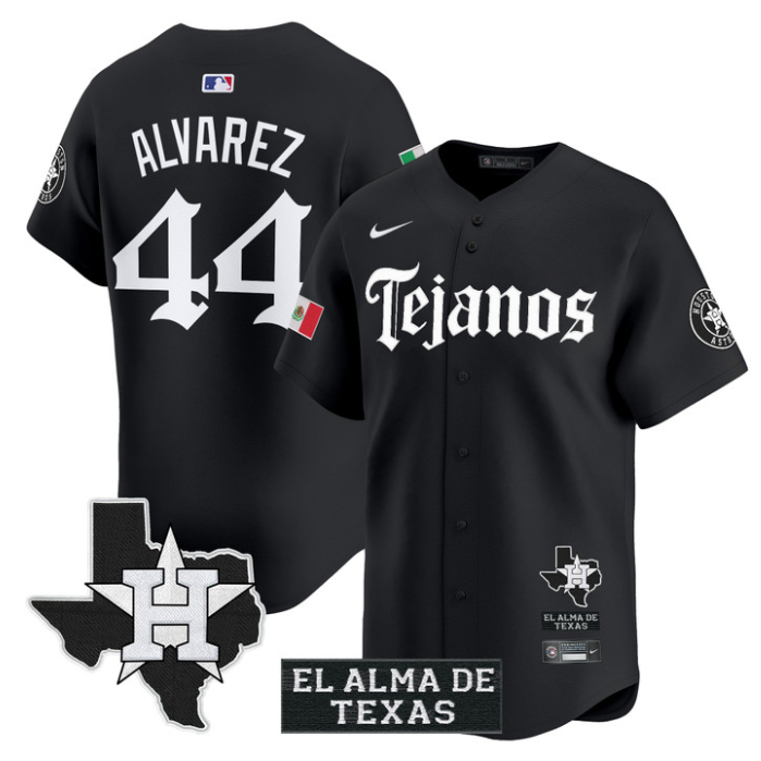 Yordan Álvarez Jersey #44 Houston Astros Mexico Tejano Barrio Style Vapor Limited Stitched Black
